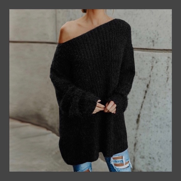 Sweaters - ! NOW HERE ! Mohair Off The Shoulder Sweater